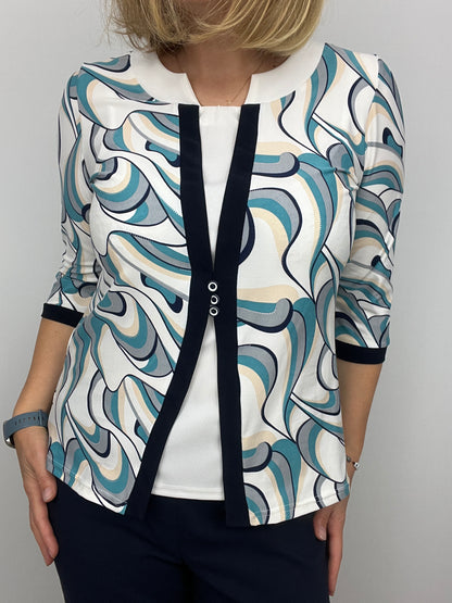 GWENDOLINE twin-set effect top
