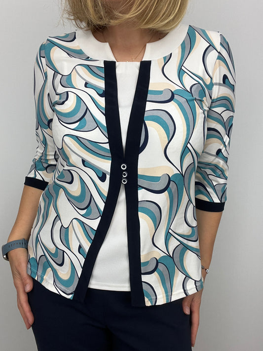 GWENDOLINE twin-set effect top