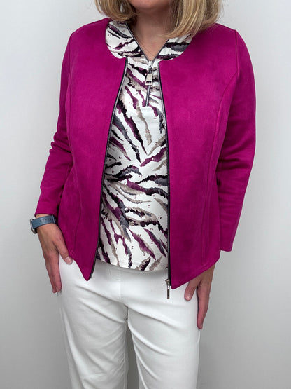 Fuchsia suedette jacket