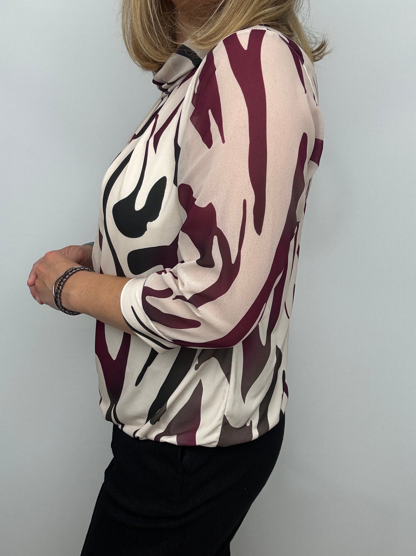 BAILEY high neck top with gently elasticated hem