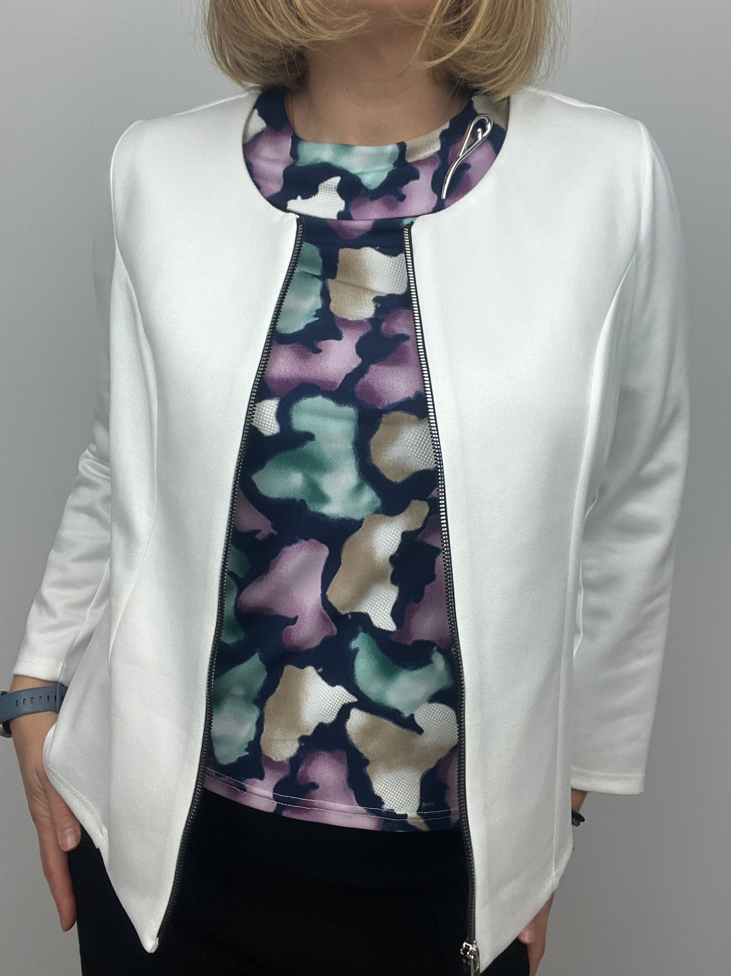 Suedette jacket cream