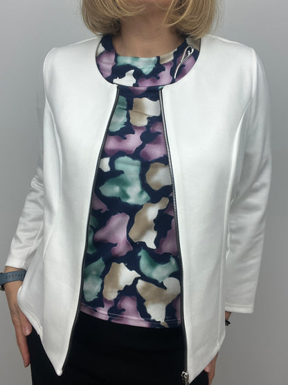 Suedette jacket cream