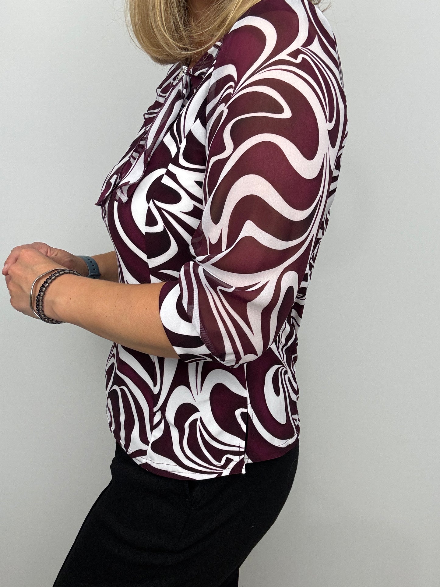ALPHA top with bow tie detail