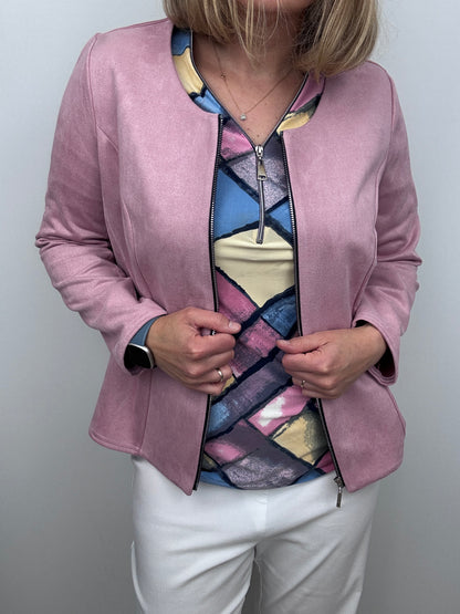 LEAH 3/4 sleeve zip top