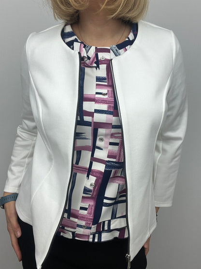 Suedette jacket cream