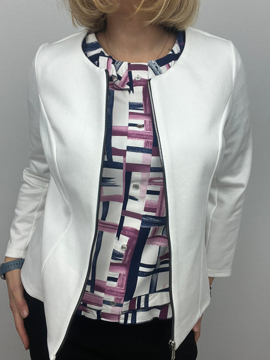 Suedette jacket cream