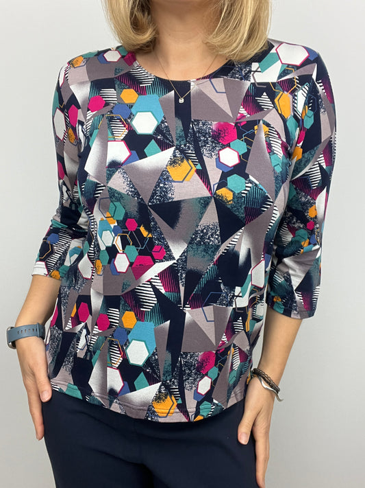 CHLOE cotton feel style top 3/4 sleeves