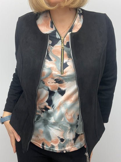 Suedette jacket black