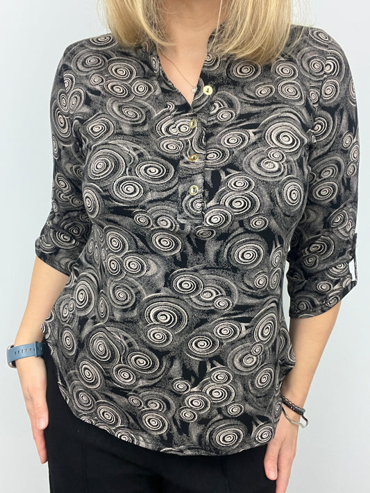 MARYBETH stand-up collar blouse