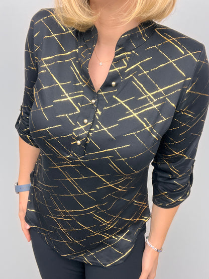 JILL stand-up collar party top