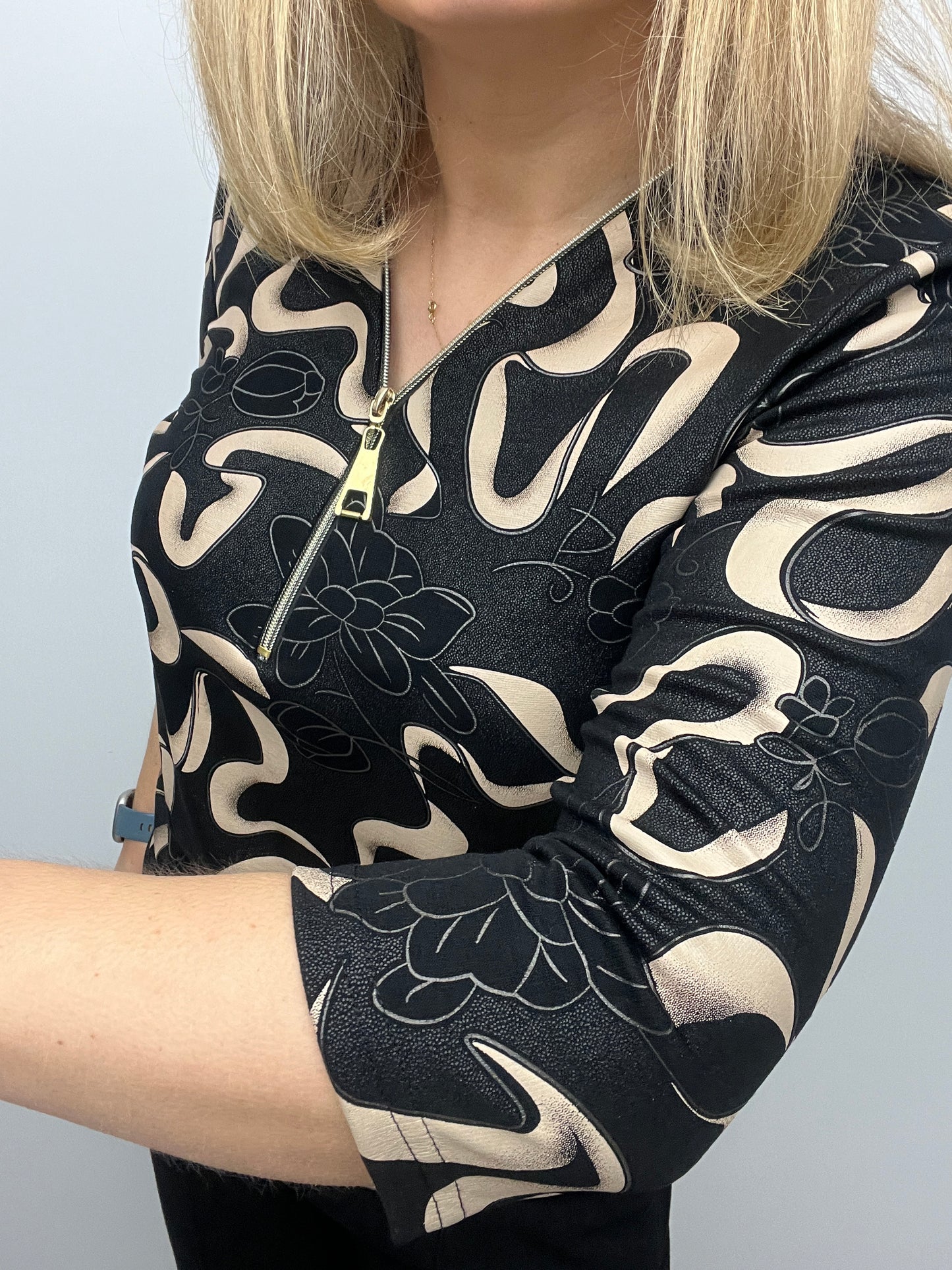 FAY 3/4 sleeve zip top