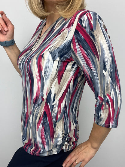 LEAH 3/4 sleeve zip top