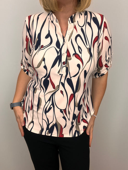 OLIVIA stand-up collar top