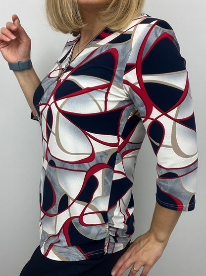 PATRICIA 3/4 sleeve zip top