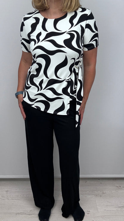 COCO two-piece set: side tie top and trousers set