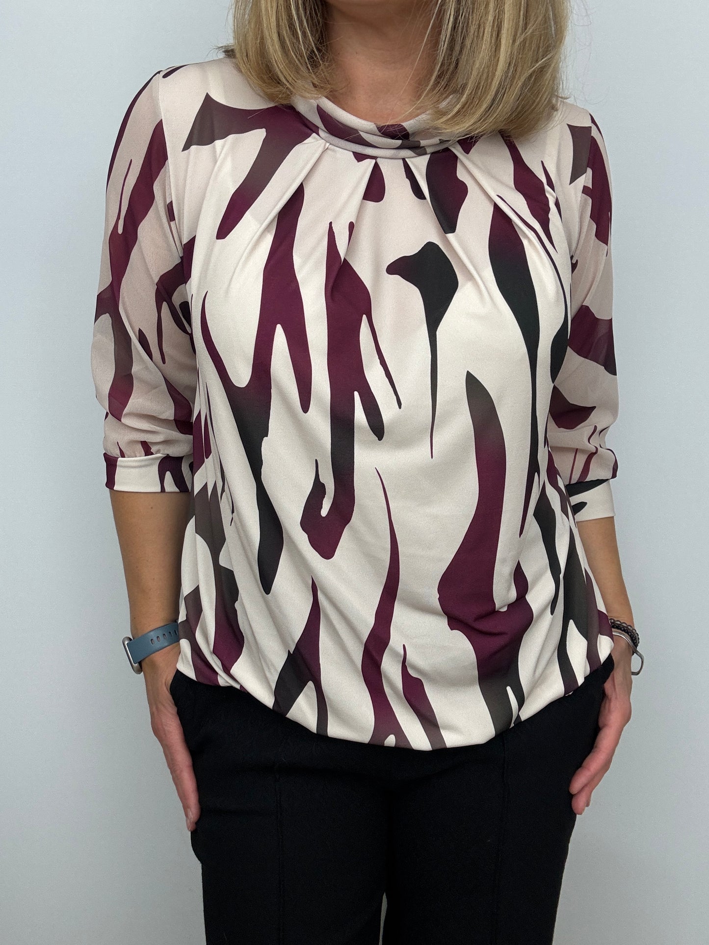 BAILEY high neck top with gently elasticated hem