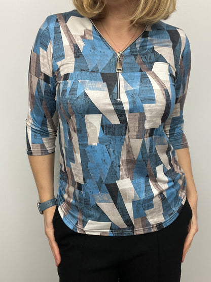 DORIS 3/4 sleeve zip top