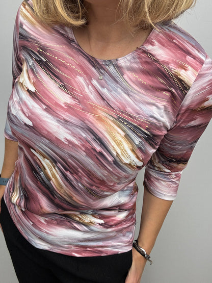 WENDY peachy feeling style top 3/4 sleeves