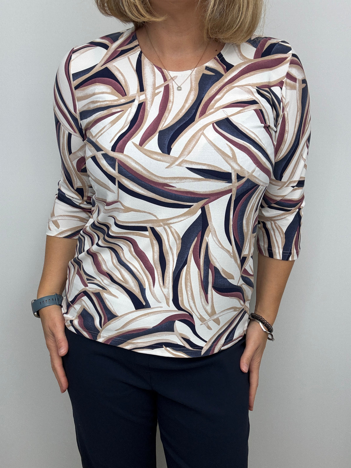 LENA peachy feeling style top 3/4 sleeves