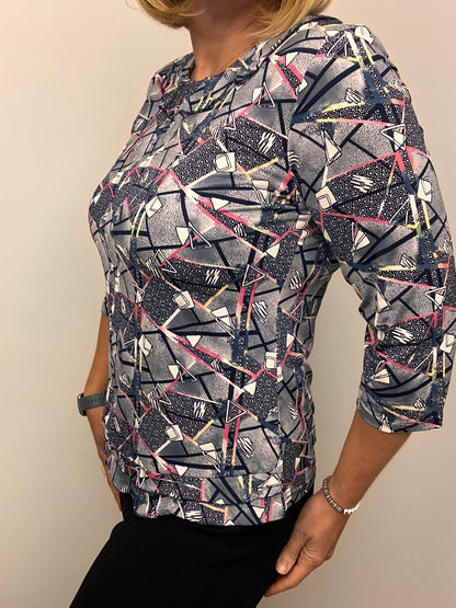 BETTY top with single frill neckline