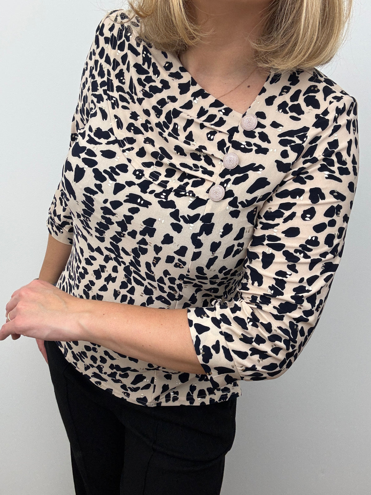DEBRA top with pleated neckline