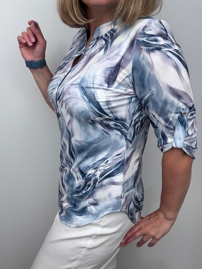 TESS stand-up collar blouse
