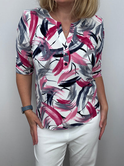 SIOBHAN top with 3 buttons