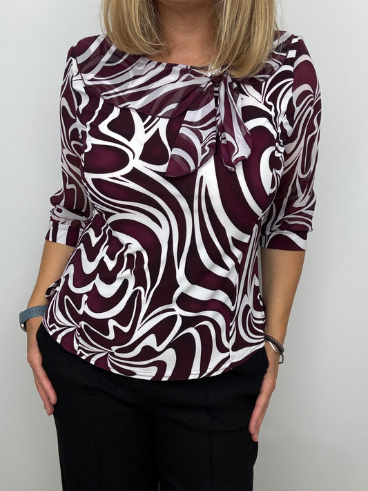 ALPHA top with bow tie detail