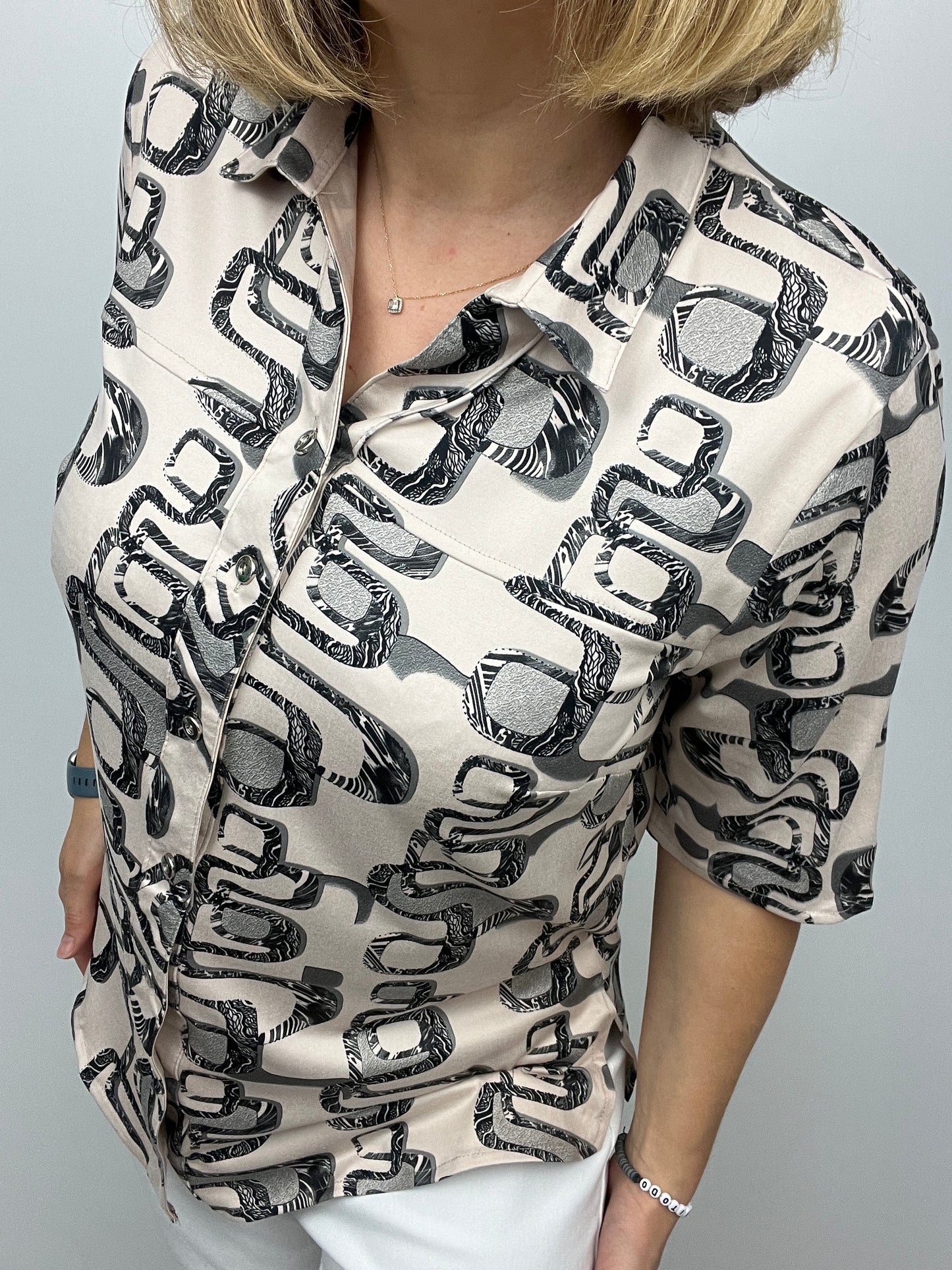 GRAINNE button down blouse with collar - sizes 14-24