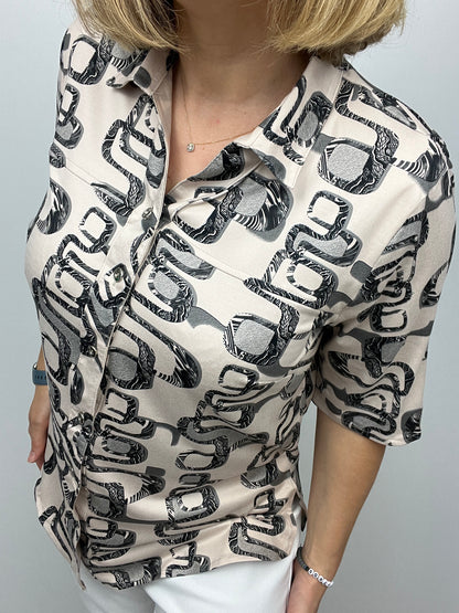 GRAINNE button down blouse with collar - sizes 14-24