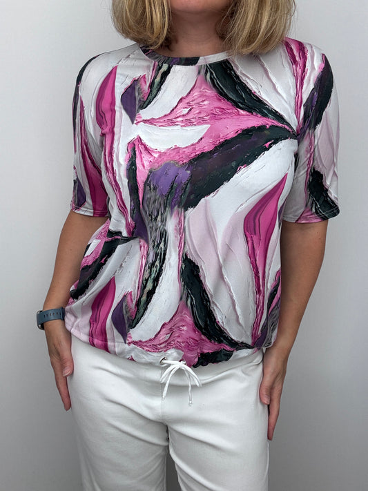 CARLA top with drawstring hem