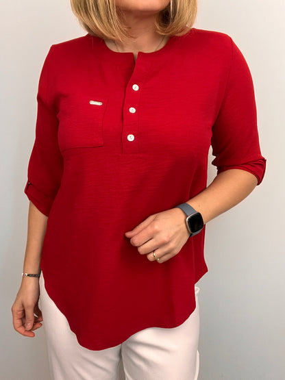 VALERIE red crape blouse