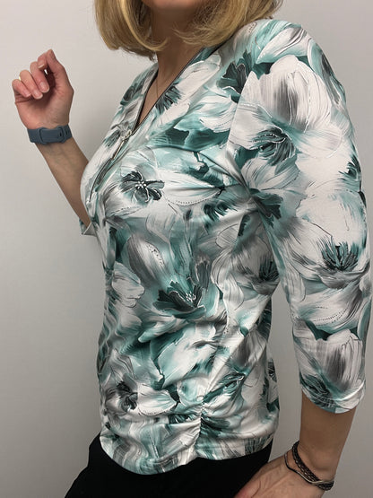 JULIA 3/4 sleeve zip top