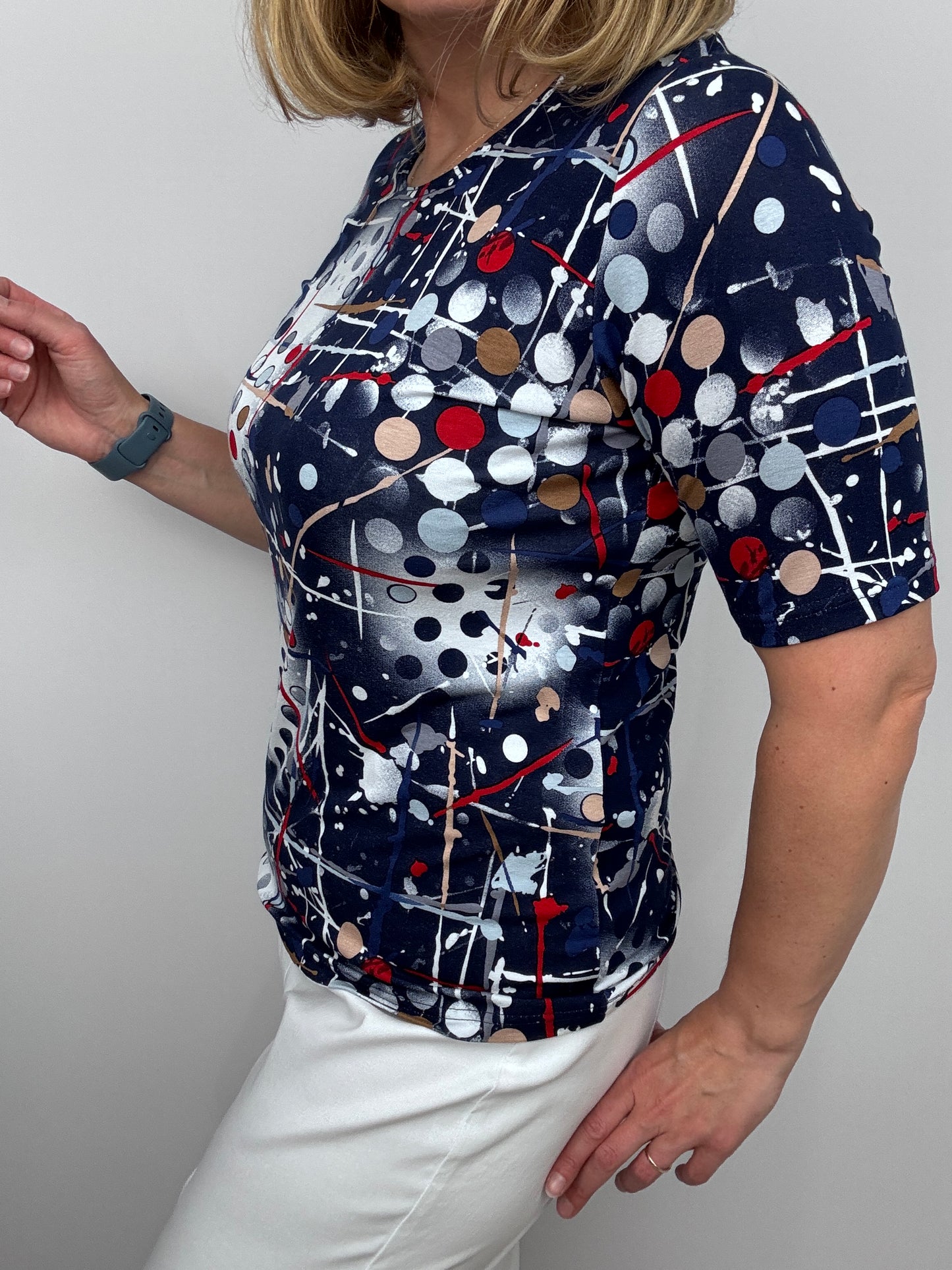 MACEY cotton feel style top short sleeve