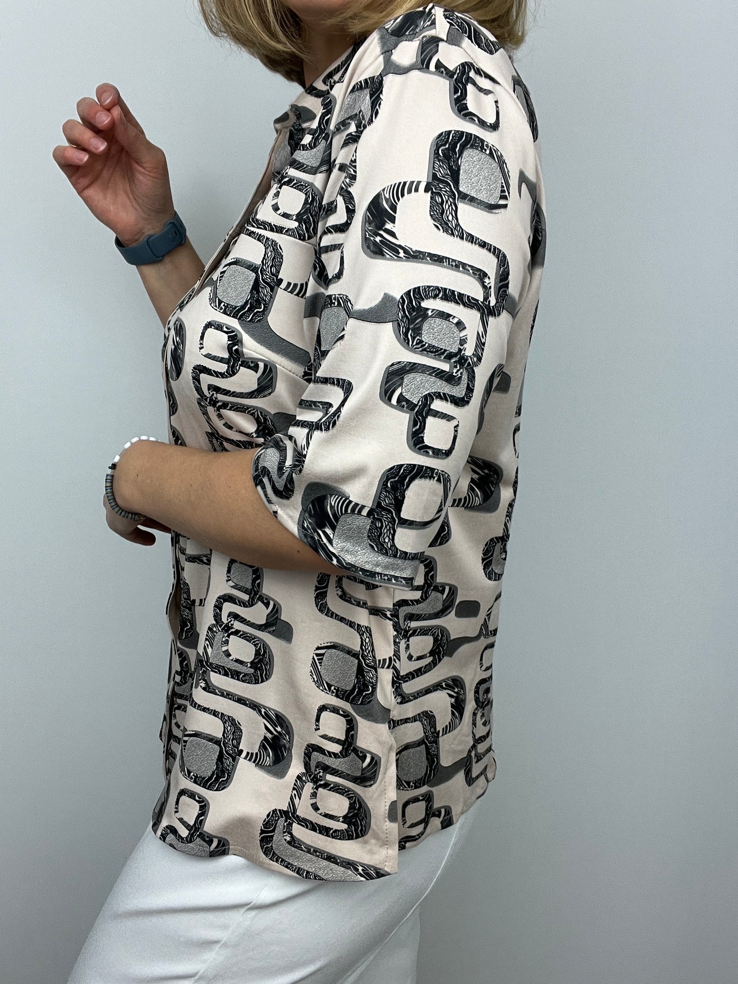 GRAINNE button down blouse with collar - sizes 14-24