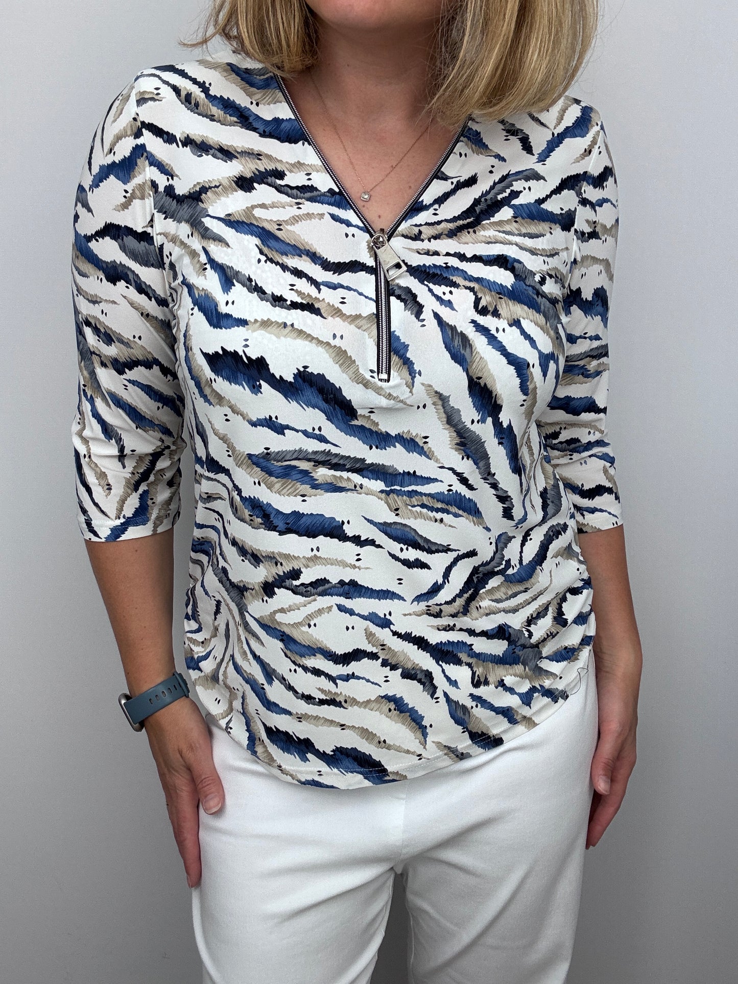 ANASTASIA 3/4 sleeve zip top