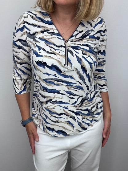 ANASTASIA 3/4 sleeve zip top