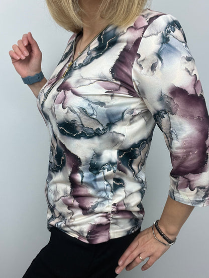 BRENDA zip top 3/4 sleeve