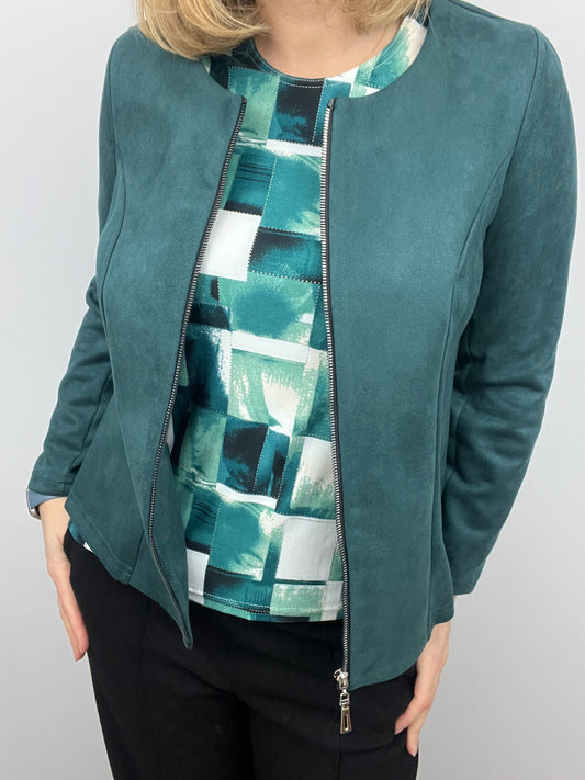 Suedette jacket green