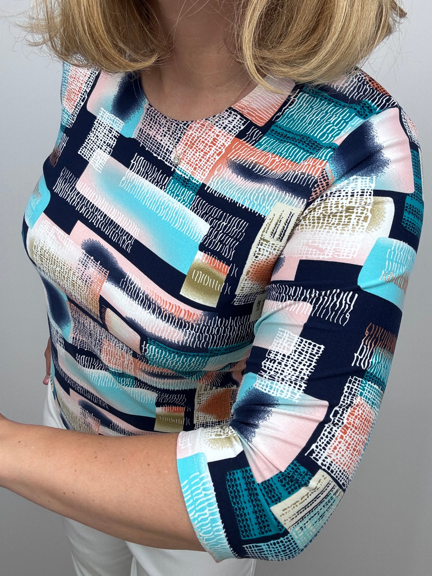 ROISIN peachy feeling style top 3/4 sleeves