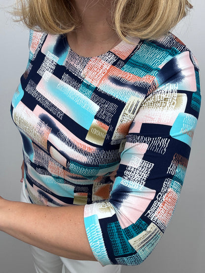 ROISIN peachy feeling style top 3/4 sleeves