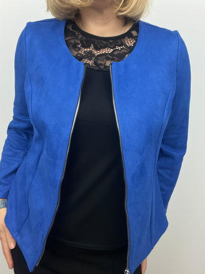 Suedette jacket blue