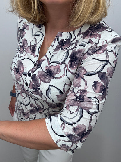 ISABELLA top with 3 buttons