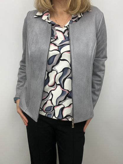 Silver Grey Suedette jacket