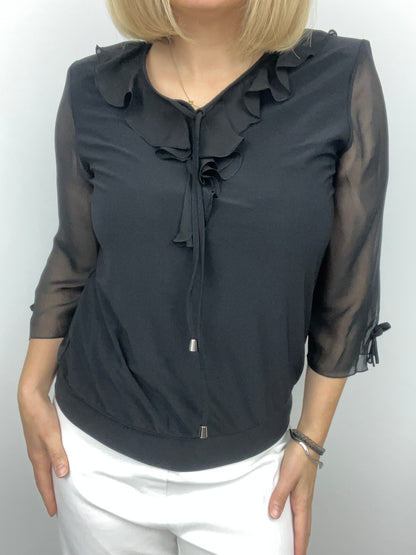 Nora ruffle top black