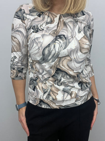 DAWN marble print top  with gold detail
