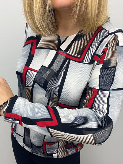 MELANIE fine knit style top long sleeve