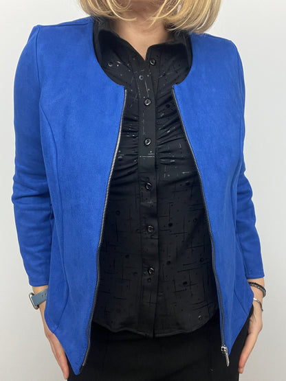 Suedette jacket blue