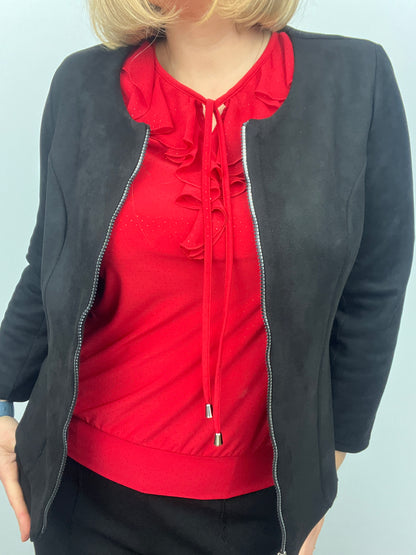 Suedette jacket black