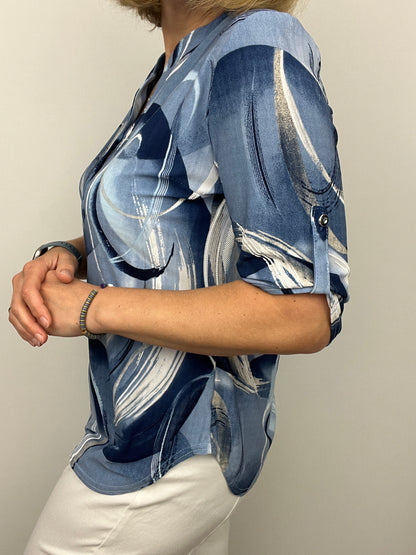 KATHLEEN stand-up collar blouse
